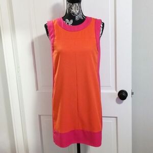 🧡VTG M Missoni🧡 - Orange/Hot Pink Colorblock Shift Dress